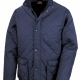 Diamond Quilted Jacket, corduroy collar, patch pockets, taffeta polyester