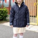 Diamond Quilted Padded Jacket, corduroy collar, patch pockets, taffeta polyester
