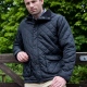 Diamond quilted padded jacket, corduroy collar, patch pockets, taffeta polyester