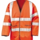 Safety work jacket lightweight, long sleeves, front pockets, reflective strips