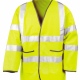 Safety work jacket lightweight, long sleeves, front pockets, reflective strips