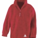 School or college fleece top with 1/4 front zip and 2 side pockets