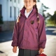 School wear uniform waterproof coat with reversible fleece lining, reflective