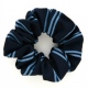 School or club scrunchie, double stripe, 100% polyester, navy and light blue