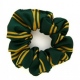 School or club scrunchie, double stripe, 100% polyester, green and gold