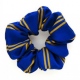 School or club scrunchie, double stripe, 100% polyester, royal and gold