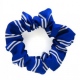 School or club scrunchie, double stripe, 100% polyester, royal and white