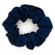 School or club plain light navy blue scrunchie, 100% polyester