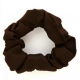 School or club plain brown scrunchie, 100% polyester