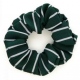 School or club scrunchie, thin stripe, 100% polyester, green / white