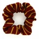 School or club scrunchie, thin stripe, 100% polyester, maroon / gold