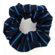 School or club scrunchie, thin stripe, 100% polyester, navy blue / saxe