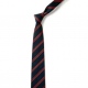 School or club tie, double stripe, 100% polyester, navy and red