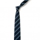 School or club tie, double stripe, 100% polyester, navy and light blue