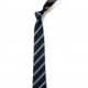 School or club tie, double stripe, 100% polyester, navy and white