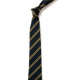 School or club tie, double stripe, 100% polyester, navy and gold