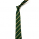 School or club tie, double stripe, 100% polyester, green and gold
