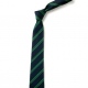 School or club tie, double stripe, 100% polyester, navy and green