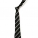 School or club tie, double stripe, 100% polyester, black and white