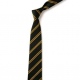 School or club tie, double stripe, 100% polyester, black and gold