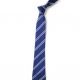School or club tie, double stripe, 100% polyester, royal and white