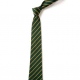 School or club tie, thin stripe, 100% polyester, green / gold