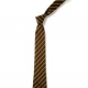 School or club tie, thin stripe, 100% polyester, brown / gold