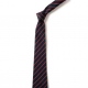 School or club tie, thin stripe, 100% polyester, navy blue / red