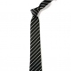 School or club tie, thin stripe, 100% polyester, black and white