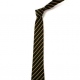 School or club tie, thin stripe, 100% polyester, black and gold