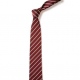School or club tie, thin stripe, 100% polyester, maroon / white
