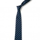 School or club tie, thin stripe, 100% polyester, navy blue / saxe