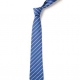 School or club tie, thin stripe, 100% polyester, royal blue / white