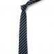 School or club tie, thin stripe, 100% polyester, navy blue / white