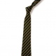 School or club tie, thin stripe, 100% polyester, navy blue / gold