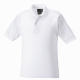 School sports polo shirt, 100% cotton, short sleeves available in white and navy