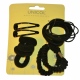 Pack of hair accessories in a range of school uniform colours - Black Children's kids hair accessory pack for school uniform, formal or fashion wear