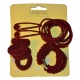 Pack of hair accessories in a range of school uniform colours - Maroon Children's kids hair accessory pack for school uniform, formal or fashion wear