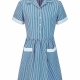 School Striped Summer Dress Button Front