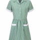 School Striped Summer Dress Button Front