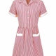 School Striped Summer Dress Button Front
