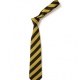 School uniform tie with broad stripe, polyester, elastic neck, clip on, standard