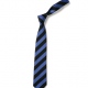 School uniform tie with broad stripe, polyester, elastic neck, clip on, standard