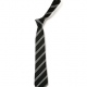 School uniform tie with double stripes, polyester, elastic, clip on, standard