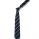 School uniform tie with double stripes, polyester, elastic, clip on, standard