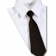 School uniform tie plain colour, polyester, elastic, clip on, standard