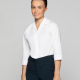 Fitted School Uniform Blouse 3/4 Sleeve Open Revere Collar