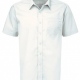 Boys school shirt with tie collar, short sleeves in White and Blue