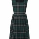 Junior school uniform tartan pinafore dress adjustable elasticated waist
