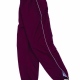 Cricket sports lined training trouser bottoms with piping, elasticated leg zips